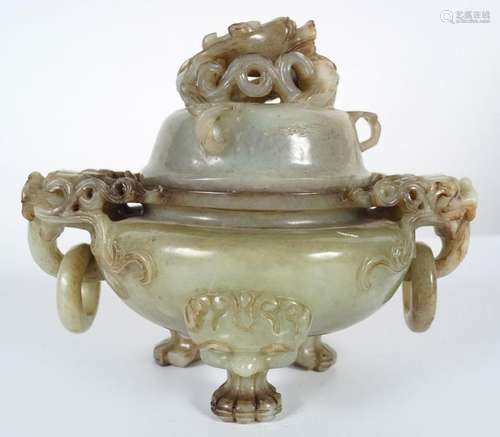 19TH-CENTURY CHINESE CELADON JADE VESSEL