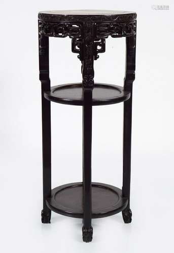 19TH-CENTURY CHINESE CARVED MARBLE URN STAND