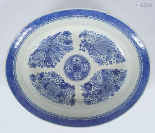 LARGE 18TH/19TH-CENTURY BLUE AND WHITE PLATE