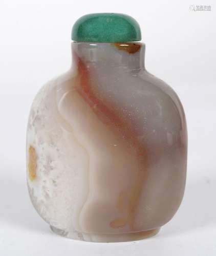 CHINESE SHADOW AGATE SNUFF BOTTLE