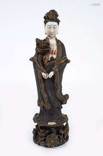 CHINESE POLYCHROME GUANYIN