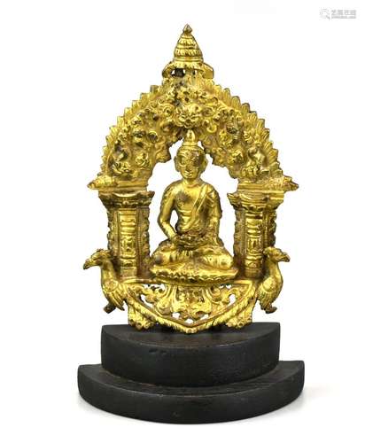 Nepal Gilt Bronze Buddha Statue, 19th C.