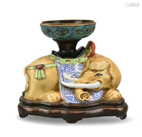 Chinese Famille Rose Elephant Statue,20th C.