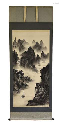 Chinese Scrolling Painting of Mountain ,