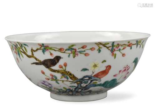 Chinese Famille Rose Birds & Flower Bowl,Guangxu P