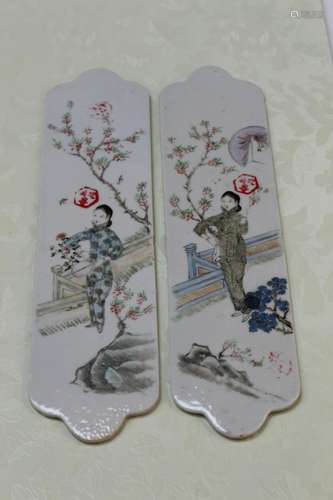 Pair of Chinese Porcelain Plaques