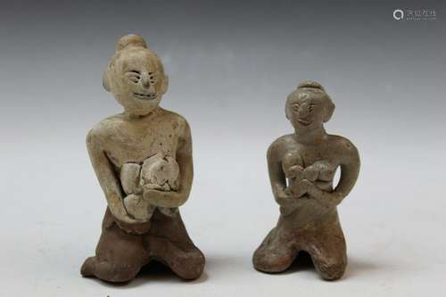 Two Sawankhalok Figurines