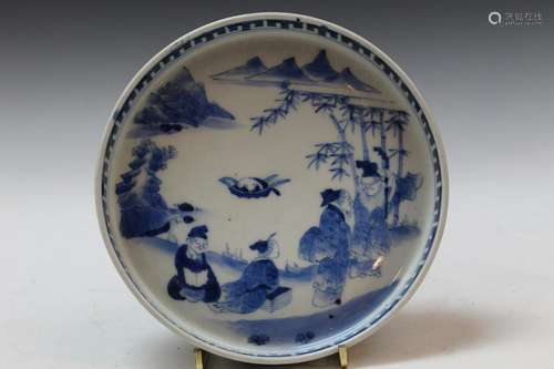 Japanese Blue and White Porcelain Plate