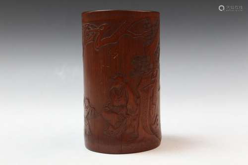 Chinese Carved Bamboo Brush Pot