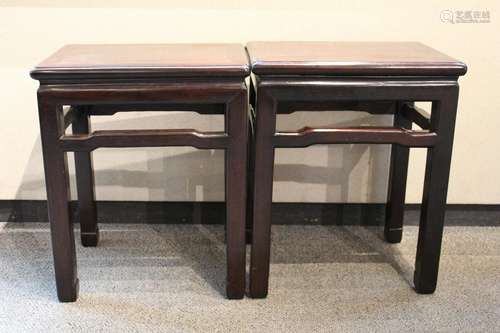 Pair of Chinese Rosewood Stools