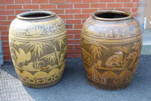 Two Chinese Large Cizhou Style Martaban Jars