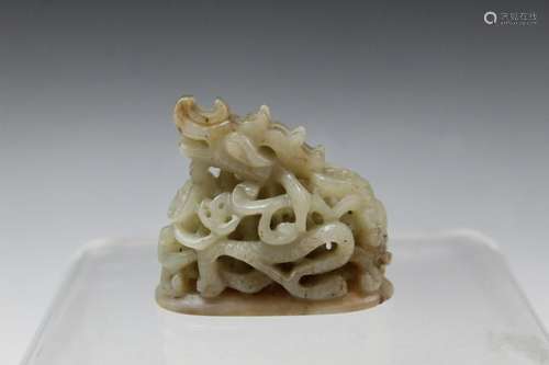 Chinese Carved Jade Dragon Ornament