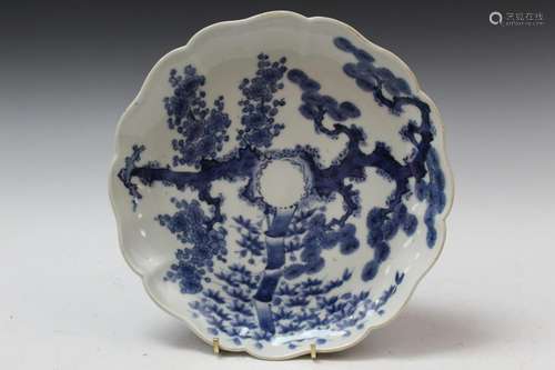 Japanese Blue and White Porcelain Plate