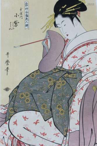 Japanese woodblock print by Utamaro