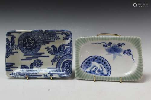 Two Rectangular Japanese Porcelain Dishes