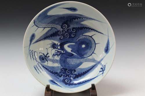 Chinese Blue and White Porcelain Plate (without Stand)