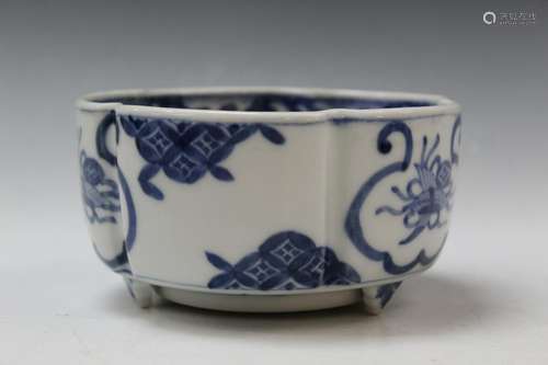 Japanese Blue and White Incense Burner