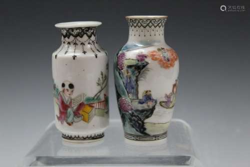 Two Chinese Miniature Porcelain Vases