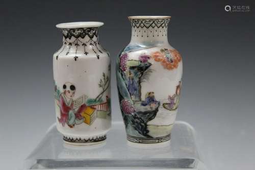 Two Chinese Miniature Porcelain Vases