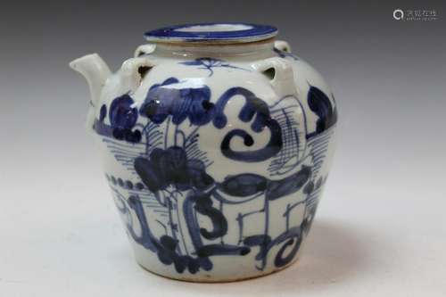 Chinese Blue and White Porcelain Teapot