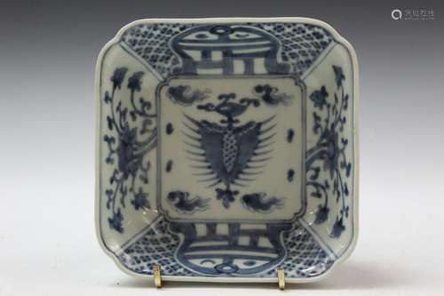 Japanese Blue and White Porcelain Dish