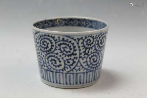 Japanese Blue and White Porcelain Cup
