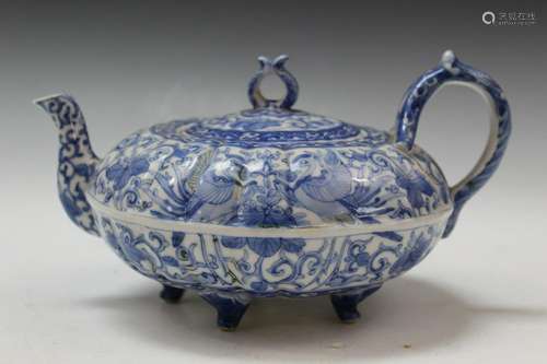 Japanese Blue and White Porcelain Teapot