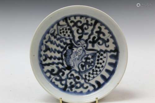 Chinese Blue and White Porcelain Dish