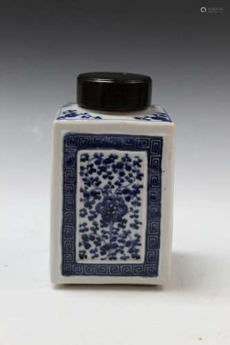 Chinese Blue and White Tea Caddy