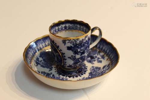 Chinese Blue and White Porcelain Cup and Saucer