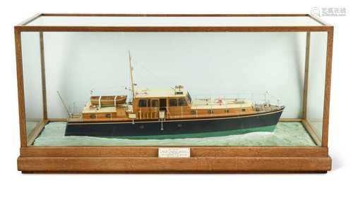 A waterline model of the M. Y. Gentiana by Bassett-Lowke Ltd...