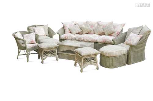 A suite of English willow conservatory furniture by Marston ...