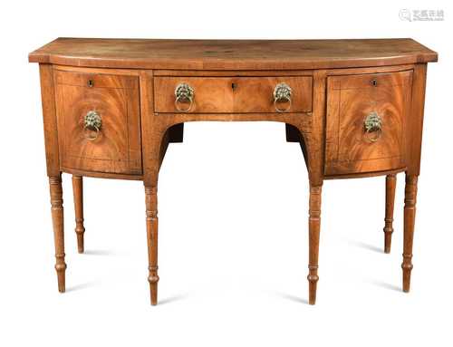 A Regency mahogany bowfront sideboard,