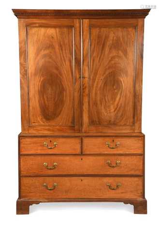 A George III mahogany linen press,