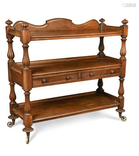 A William IV mahogany three tier buffet,