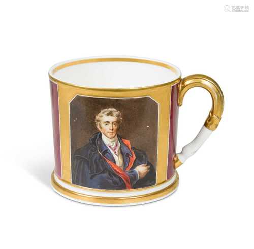 A Rockingham porter mug, circa 1830,