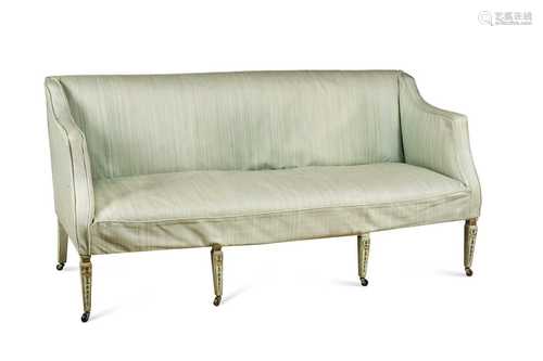 A Sheraton manner painted sofa, 19th century,