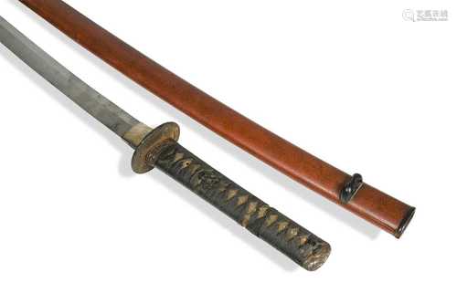 A Japanese Katana, signed Ashu Shin Kaifu Ujiyoshi, late 19t...