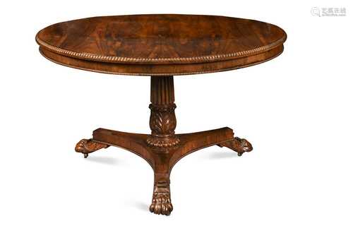 A Regency rosewood breakfast table,