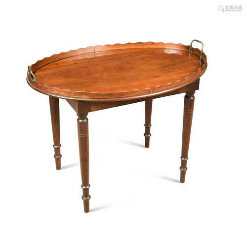 A George III mahogany wavy edge tray,