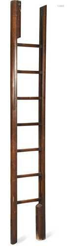 A set of mahogany folding library steps, 20th century,