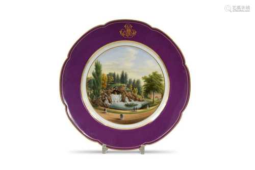 A French dessert plate, manufactured by Lahoche, Palais Roya...