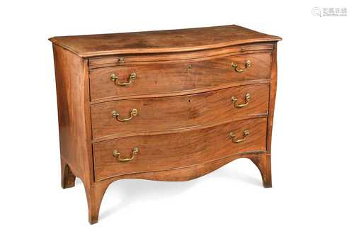 A George III mahogany serpentine fronted chest,