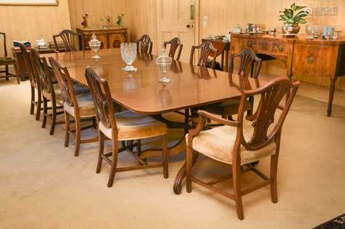 A matched set of twelve mahogany dining chairs,