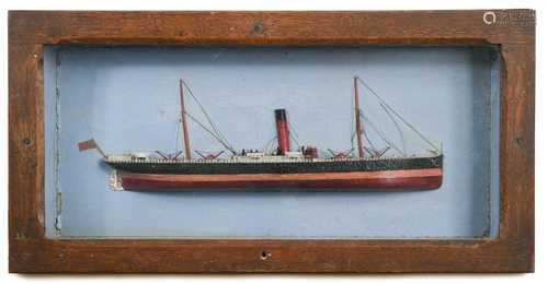 A maritime diorama of a steam ship, late 19th century,