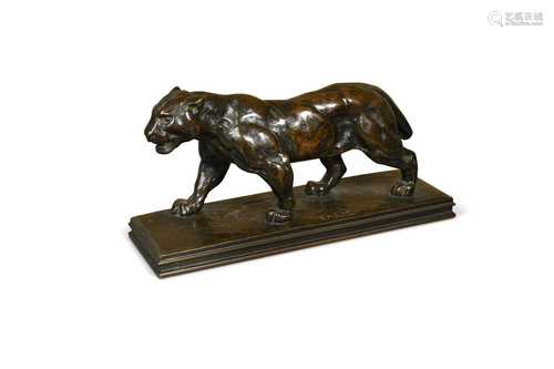 Antoine-Louis Barye (French, 1796–1875), Jaguar qui Marche N...