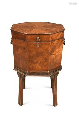 A George III octagonal mahogany wine cooler,