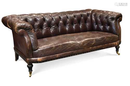 An Edwardian chesterfield sofa,