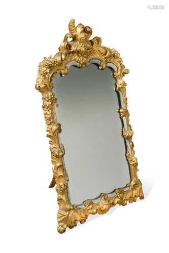 A gilt and gesso easel table mirror, 19th century,