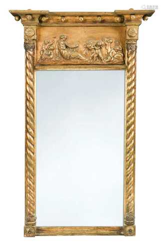 A Regency gilt and gesso wall mirror,